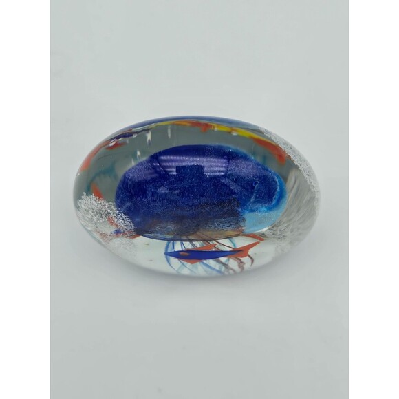 Art Glass Jellyfish Aquarium Paperweight Tropical Glow In Dark UV Light 3.5" - Picture 8 of 12